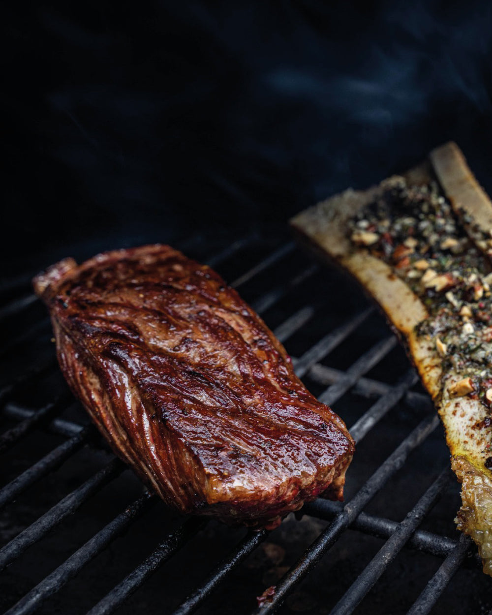 Flap Steak/Wagyu Bavette grillen, angebraten, goldbraun