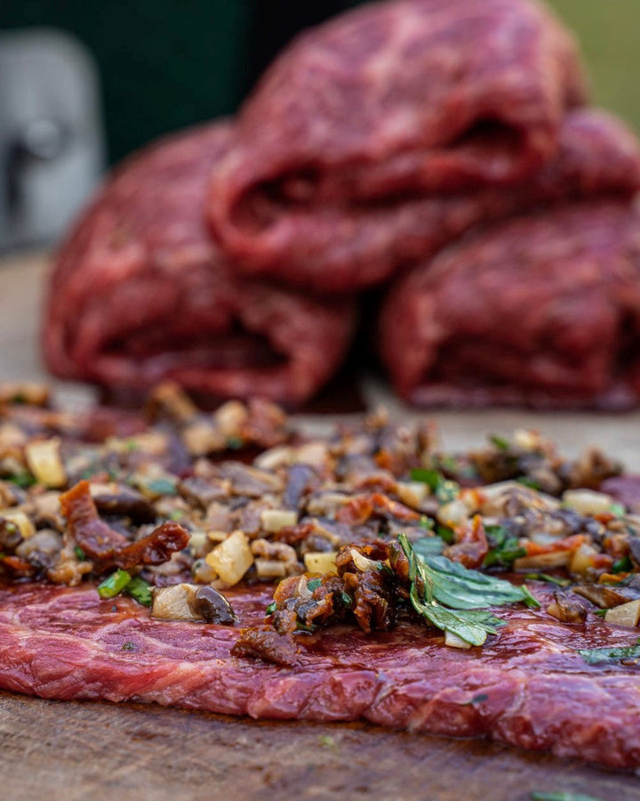 wagyu-ruladen, Rouladen füllen, Rezept Wagyu Roulanden