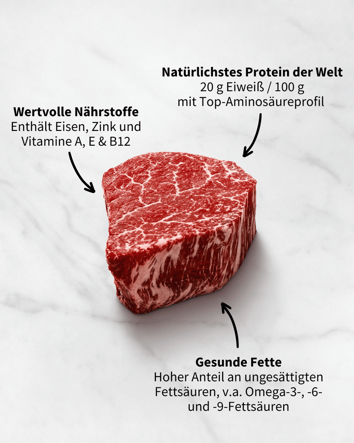 Hoher Anteil an Proteinen im Wagyu Fleisch