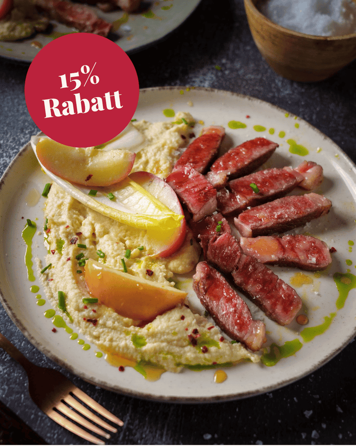 wagyu kobe steak fuer die festtage, 3 Gänge Wagyu, Zubereitung Ribeye Steak