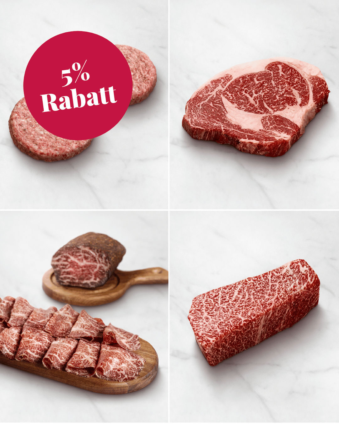 Wagyu Oster Paket mit Bresaola, Burger und Steaks